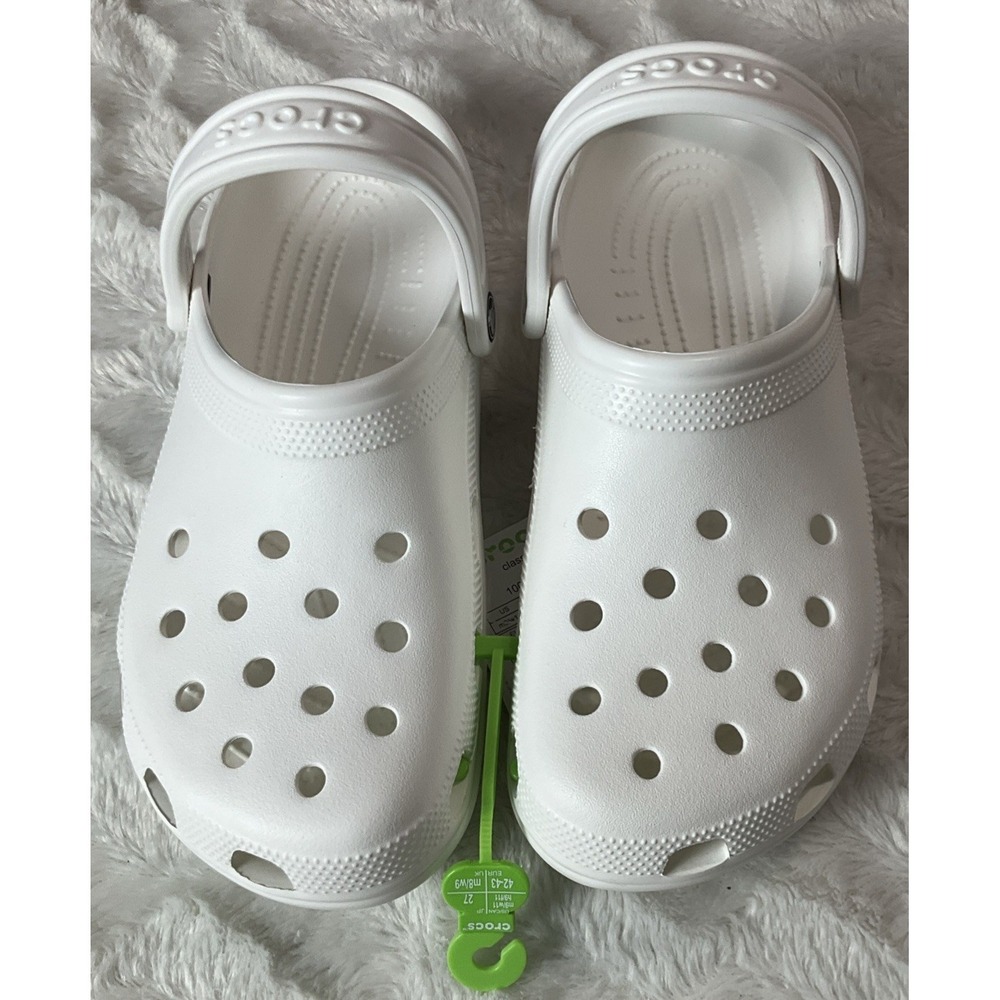 Crocs Classic Clog  White Mens Size 9 Womens Size 11 Slip On Comfort Lightweight - Picture 2 of 9